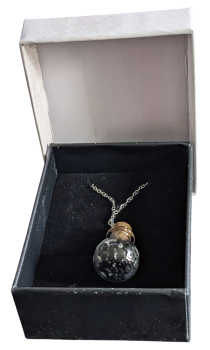 Halskette Zaubertrankflasche mit natürlichen schwarzen Obsidiansplittern