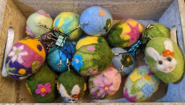 Handgefilzte Frühlings- & Ostereier  - Handarbeit Unikate Einzelstücke