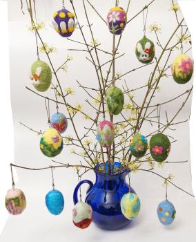 Handgefilzte Frühlings- & Ostereier  - Handarbeit Unikate Einzelstücke
