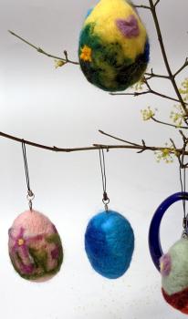 Preview: Handgefilzte Frühlings- & Ostereier  - Handarbeit Unikate Einzelstücke