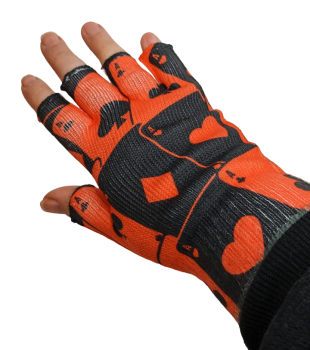 Handschuhe Joker Karten ☢ Harley Quinn ☢ Fingerlose Handschuhe Unisex