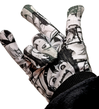 Handschuhe Manga Ahegao Motiv Manga Print  Winterhandschuhe Cosplay Kostüm Handschuhe