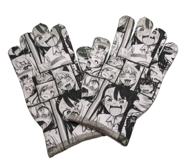 Handschuhe Manga Ahegao Motiv ❖ Manga Print ❖ Winterhandschuhe Cosplay ❖ Kostüm Handschuhe