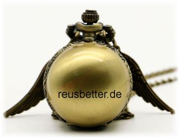 Harry Potter Snitch Quidditch  Kette mit Uhr Goldener Schnatz  Metall