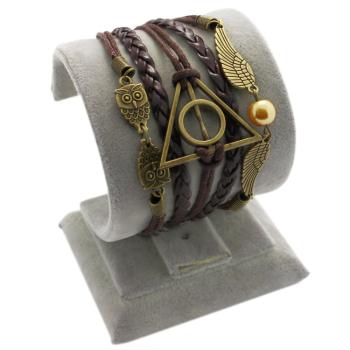 HARRY POTTER  Leder Armband Heiligtümer des Todes Infinity Schnatz braun