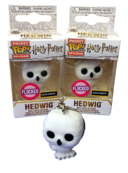 Funko Pop! Motiv Ψ Harry Potter Hedwig Ψ Schlüsselanhänger Ψ FLOCKED