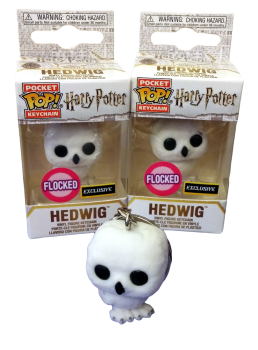 Funko Pop! Motiv Ψ Harry Potter Hedwig Schlüsselanhänger FLOCKED
