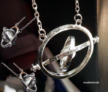 Harry Potter Hermines Zeitumkehrer Silber Zeitwandler Halskette Sanduhr