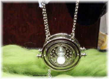 Harry Potter Hermines Zeitumkehrer Silber Zeitwandler Halskette Sanduhr