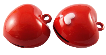 Herz - Anhänger Glöckchen - Rotes Herz Schelle