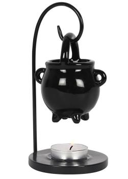 Wicca Hexenkessel Duftlampe Teelicht  Metall Set schwarz
