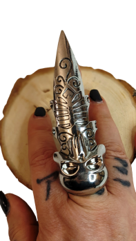 Gliederring Punisher Hydra Totenkopf Punk Gothic Ring Antik Silber