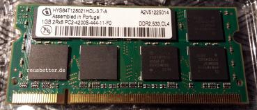 INFINEON 1GB Notebook RAM | HYS64T128021HDL -3.7-A | DDR2 533 MHz CL4 | PC2-4200S