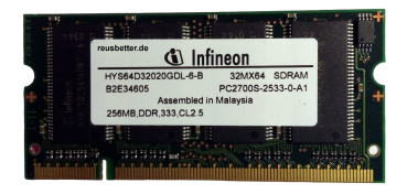 Infineon PC133-333-520 HYS64V1622GDL-7.5-C2 SDRAM 128 MB Laptop Speicher