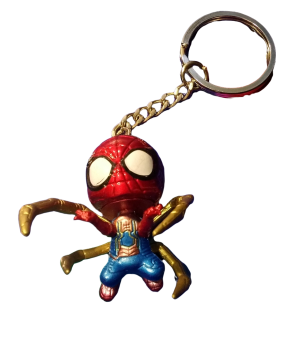 IRON Spider-Man Avenger 3D Metallic Motiv Anhänger mit Metall-Schlüsselring