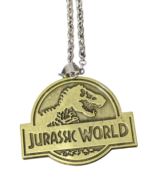 Jurassic World Die Wiedergeburt T-Rex Medaillon Kette | Gold-Bronze | Reusbetter