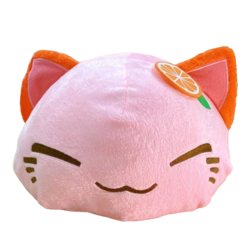 Maneki Neko Kissen Nemuneko Süße Plüsch Schlafende Katze Furyu Rosa Orange