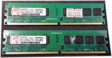 Kingston PC Arbeitsspeicher 2x1GB KVR800D2N5K2/2G CL5 PC RAM