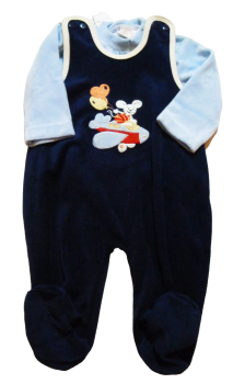 Kleinkinder Baby Strampler ☀ 2 Teiliges Baby Set ☀ Nicki Samt ☀ gr.62 ☀ blau