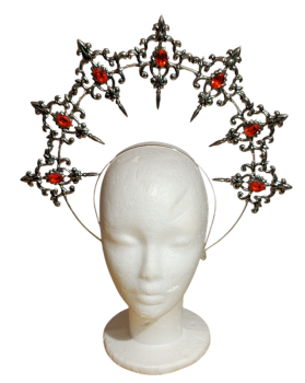 LaVenty Krone Rot Glas Kristall Steine Gothic Halo Krone Halo Haarreif Sonne Haarreif