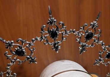 LaVenty Krone Schwarz Glas Kristall Steine Gothic Halo Krone Halo Haarreif Sonne Haarreif