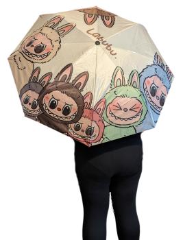Labubu Monster Anime Unisex Automatik Regenschirm und UV Sonnenschirm