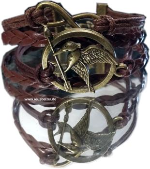 Lederarmband Motiv -Tribute von Panem -Spotttölpel Infinity