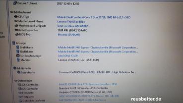 Lenovo ThinkPad R61i 15.4" Core 2 Duo 2GB RAM gebraucht