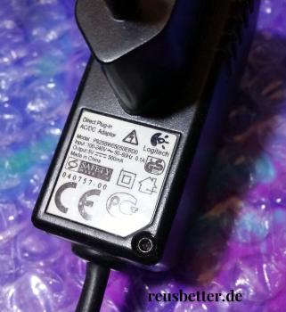 Logitech Traveller Bluetooth Headset HS03 Netzteil Direkt Plug-in  P925BW05050EB0