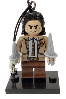 LOKI TVA LOZ Schlüsselanhänger Set mit Waffen Lego Motiv Handy Anhänger