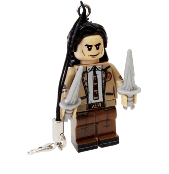 LOKI TVA LOZ Schlüsselanhänger Set mit Waffen Lego Motiv Handy Anhänger