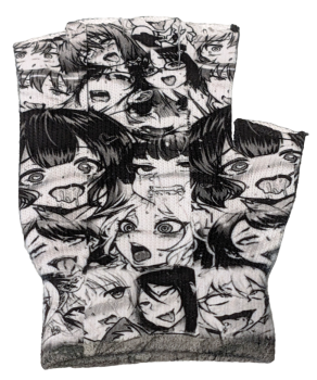 Manga Ahegao Motiv Handschuhe Manga Print Fingerlose Unisex Handschuhe