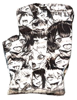 Manga Ahegao Motiv Handschuhe ❖ Manga Print Motiv ❖ Fingerlose Unisex Handschuhe
