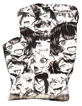 Manga Ahegao Motiv Handschuhe Manga Print Motiv Fingerlose Unisex Handschuhe