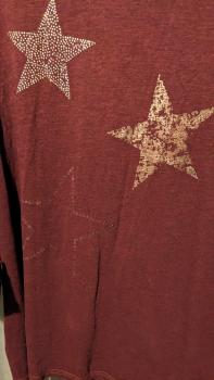 Damen Langarmshirt 54-56 Sterne Dunkelrot von Maxi Blue gebraucht
