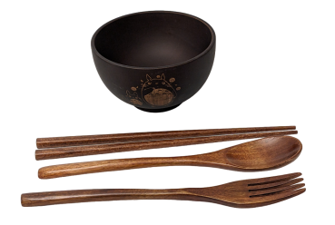 Mein Nachbar Totoro Ramen Schüssel Bowl Set aus Holz Studio Ghibli