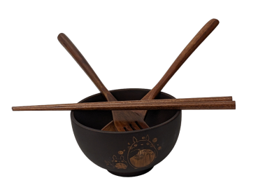 Mein Nachbar Totoro Ramen Schüssel Bowl Set aus Holz Studio Ghibli