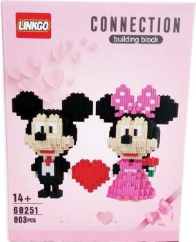 Micky und Minni Maus Liebespaar Walt Disney Motiv Bulding Blocks - Linkgo Set