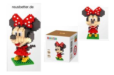 Minnie Mouse Bausteine 280 Stück - iBlock Fun LOZ Diamond - Micro Block Set mit Box
