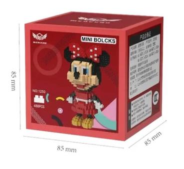 Minnie Mouse Motiv Bausteine 488 Stück - Mini Blocks - Micro Block Set mit Sammelbox