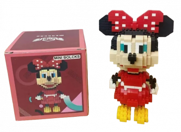 Minnie Mouse Motiv Bausteine 488 Stück - Mini Blocks - Micro Block Set mit Sammelbox