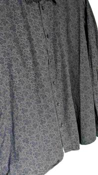 Männer Hemd - Herren Hemd Große Größe, Schwarz mit Muster, XXL SMOG