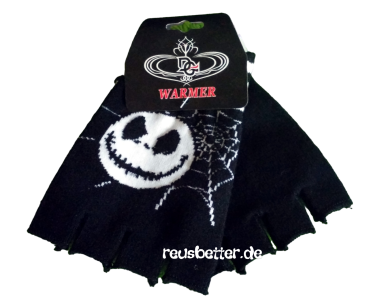 Jack Skellington シ Fingerlose Handschuhe mit Spinnennetz Design