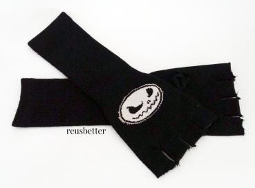 NIGHTMARE BEFORE CHRISTMAS Jack Skellington Fingerlose Handschuhe  2in1