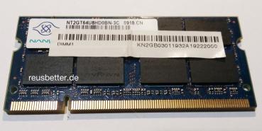 NANYA 2GB DDR2-667 PC2-5300 200pin NT2GT64U8HD0BN-3C LAPTOP RAM SPEICHER