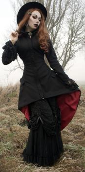 Necessary Evil | Medea Red Lined High-Low Mantel | Gothic Vokuhila | XL