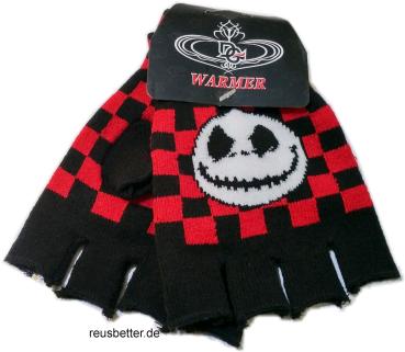 Nightmare Before Christmas Handschuhe Rot-Schwarz Karo