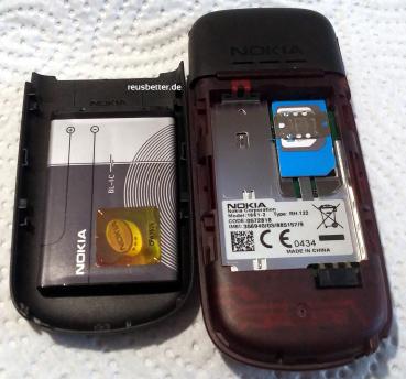 Nokia 1661-2 Handy | 1.8 Zoll | Schwarz | Simlock Frei | Candy-Bar Handy