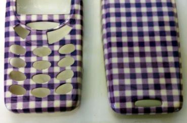 Nokia 3310 Handy Hülle Handy Cover Karo lila