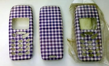 Nokia 3310 Handy Hülle Handy Cover Karo lila